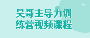 昊哥主导力训练营视频课程-构词网