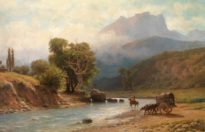 中国风江南水乡 高清唯美风景油画水彩 无框装饰画临摹参考素材图-构词网