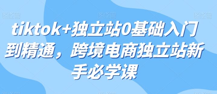 tiktok+独立站0基础入门到精通跨境电商-构词网